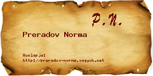 Preradov Norma névjegykártya
